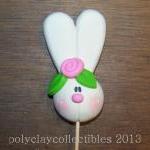 Bunny With Pink Flower - Cupcake Toppers - Baby..