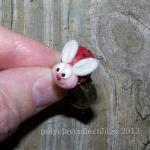 Ladybug Adjustable Ring - Polymer Clay